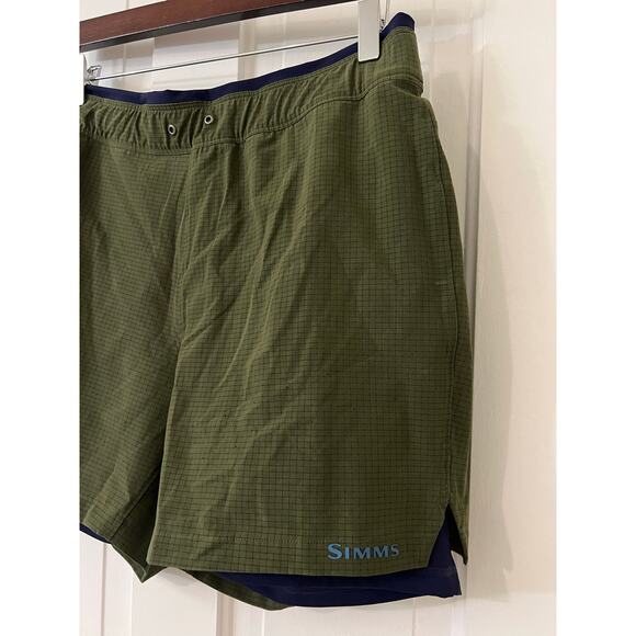 Simms active running walking fishing mens shorts bike shorts small green & blue - Picture 2 of 5